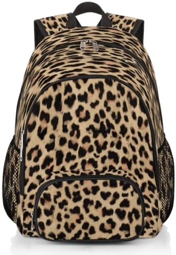 Animal Print Backpacks for Travel Laptop Backpack Waterproof School Backpack with Laptop Compartment & Multiple Pockets Leopard Skin Casual Daypack College Bookbag…