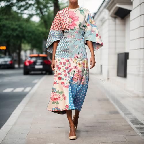 Robe décontractée imprimé floral à manches longues et coupe ample - 2
