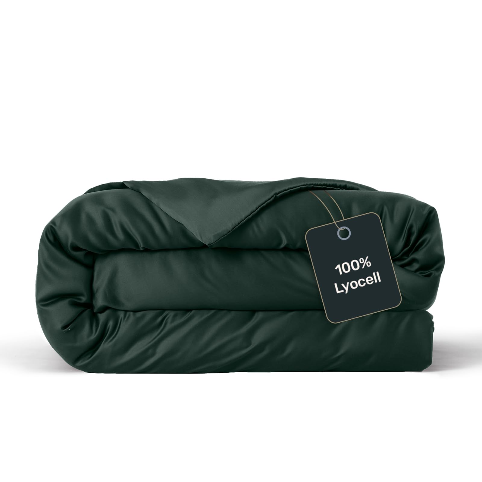 twenty:three Lyocell Deckenbezug 135x200 Forest Green - 100% Tencel - Gewonnen aus Eukalyptus - Hochwertig - Nachhaltig - Atmungsaktiv - Luxus - Hypoallergen