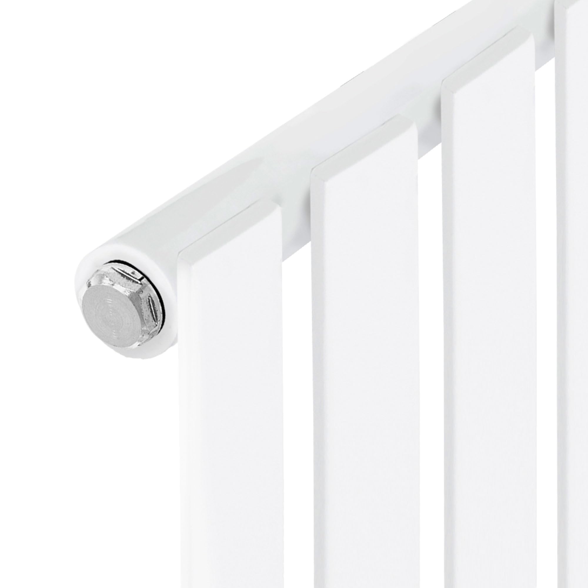 LuxeBath Radiateur Salle de Bain Stella 260x1400 mm Blanc Design Plat à Panneaux Vertical Monocouche Raccordement Central en Bas Appareil Chauffage à Eau Chaude Émetteur de Chaleur Mural en Acier