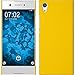 Produktbild PhoneNatic Case kompatibel mit Sony Xperia XA1 - Hülle gelb gummiert Hard-case + 2 Schutzfolien