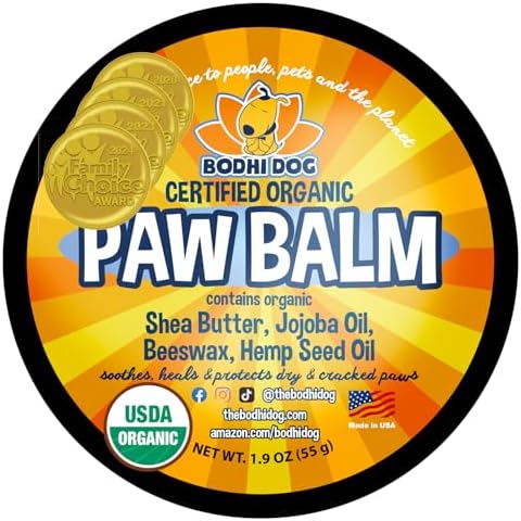 Bodhi Dog Paw Balm | USDA Certified Organic | Natural Soothing & Healing for Dry Cracking Rough Pet Skin | Protect & Restore Cracked and Chapped Dog Paws | Better Than Paw Wax (2oz) Cover