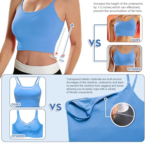 Image of ECOPARTY Wirefree Padded Yoga Sports Bra for Women - Moisture Wicking Quick Dry Workout Crop Tank Camisole