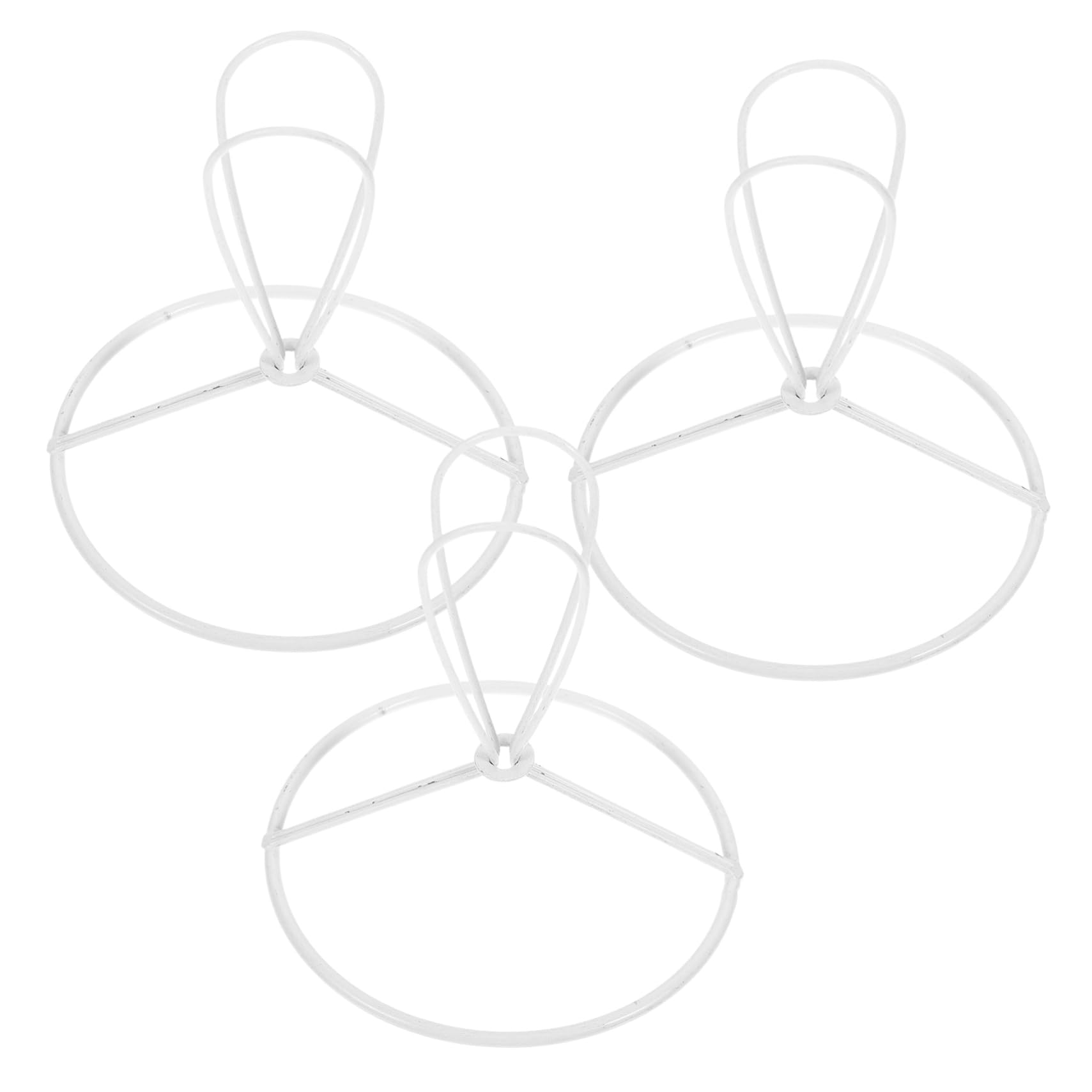 HAKIDZEL 3pcs Iron Lamp Shade Holder Adapter, Round Clip-on Lampshade Frame for Table or Bedside Lamps, White, DIY Lighting Accessory for Candle Shades