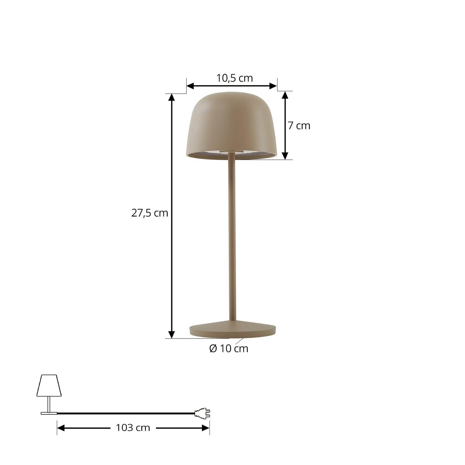 Lindby Dimmbare LED Akku Tischlampe kabellos mit Touchsensor, aufladbar tragbare Tischleuchte für innen außen Outdoor IP54 Lampe Garten