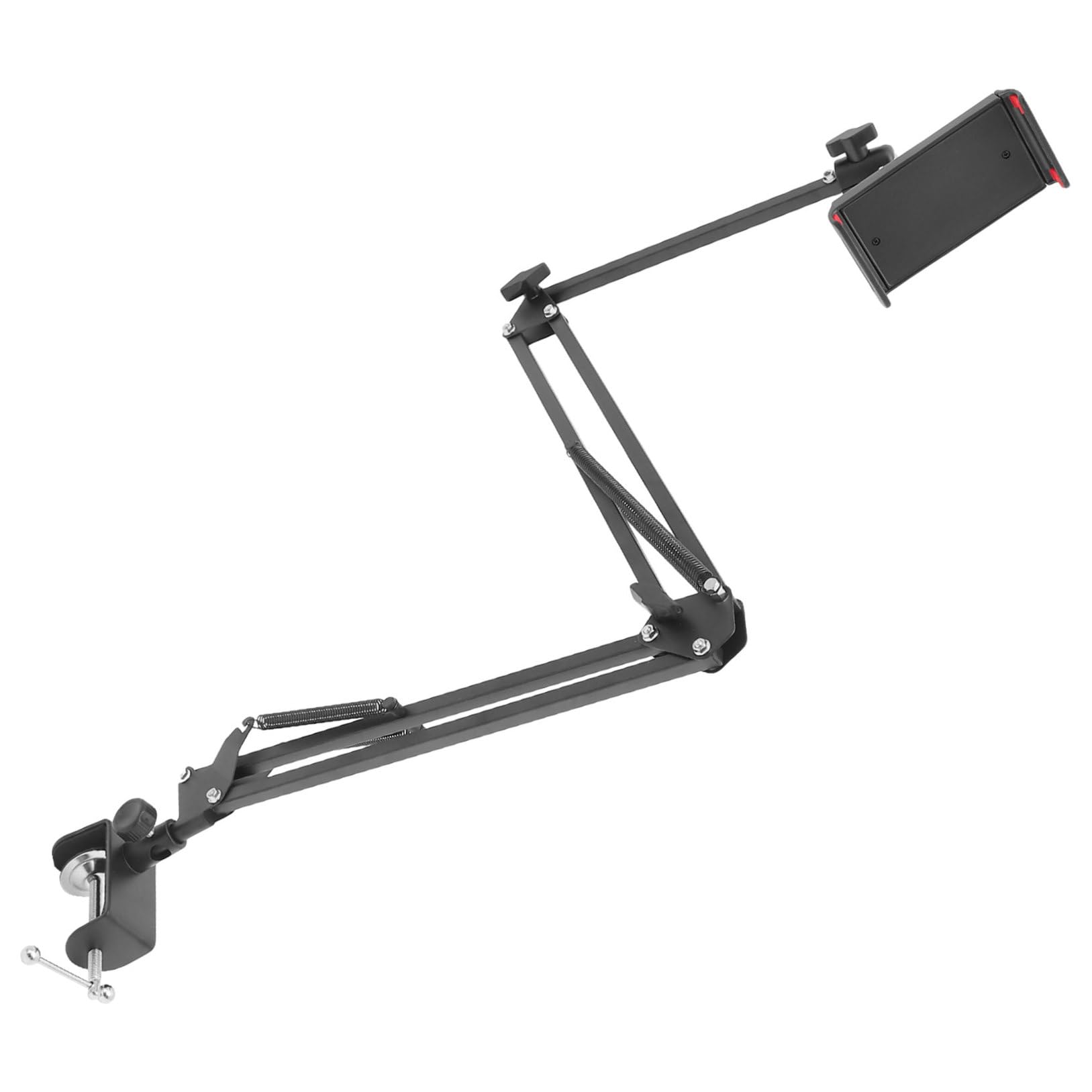SHINEOFI Metall Tablette Halterung Tisch mit Ausziehbarem Teleskoparm Klappbar Robuste Handyhalterung aus Kunststoff für Entspanntes Liegen im Bett und Verstellbare Blickwinkel