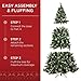 Best Choice Products Christmas Tree Pre-Lit, Pre-Decorated Artificial 7.5ft Frosted Pine Holiday Decoration w/Frosted Tips, Pine Cones, Berries