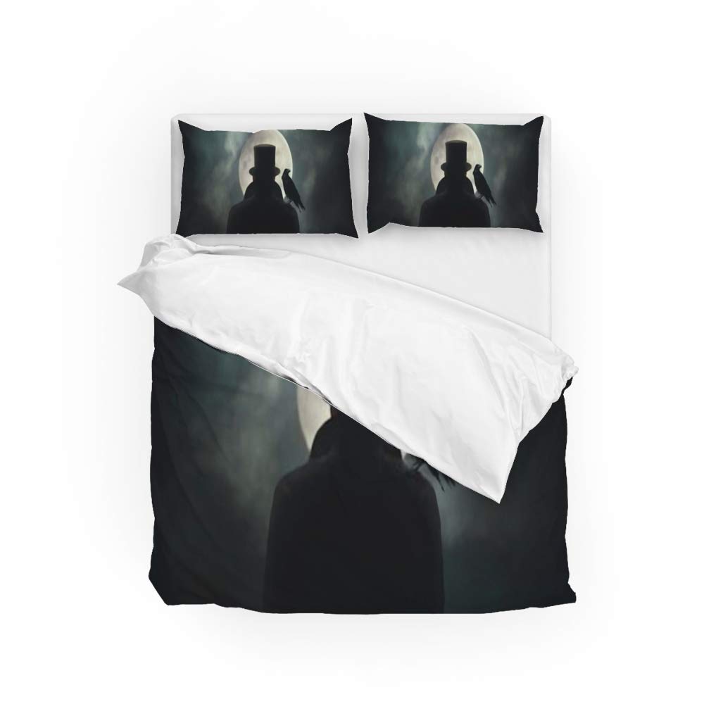 Housse de couette et 2 taies d'oreillers en polyester parure de lit 3 pièces Queen Size
