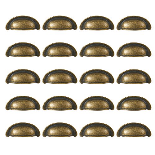 Emuca 9160108 Poignée pour meuble - CC 64mm - zamak - finition bronze - Set de 20 pièces