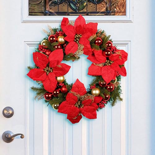 Couronnes de fleurs rouges de qualité supérieure pour décorations extérieures - 7