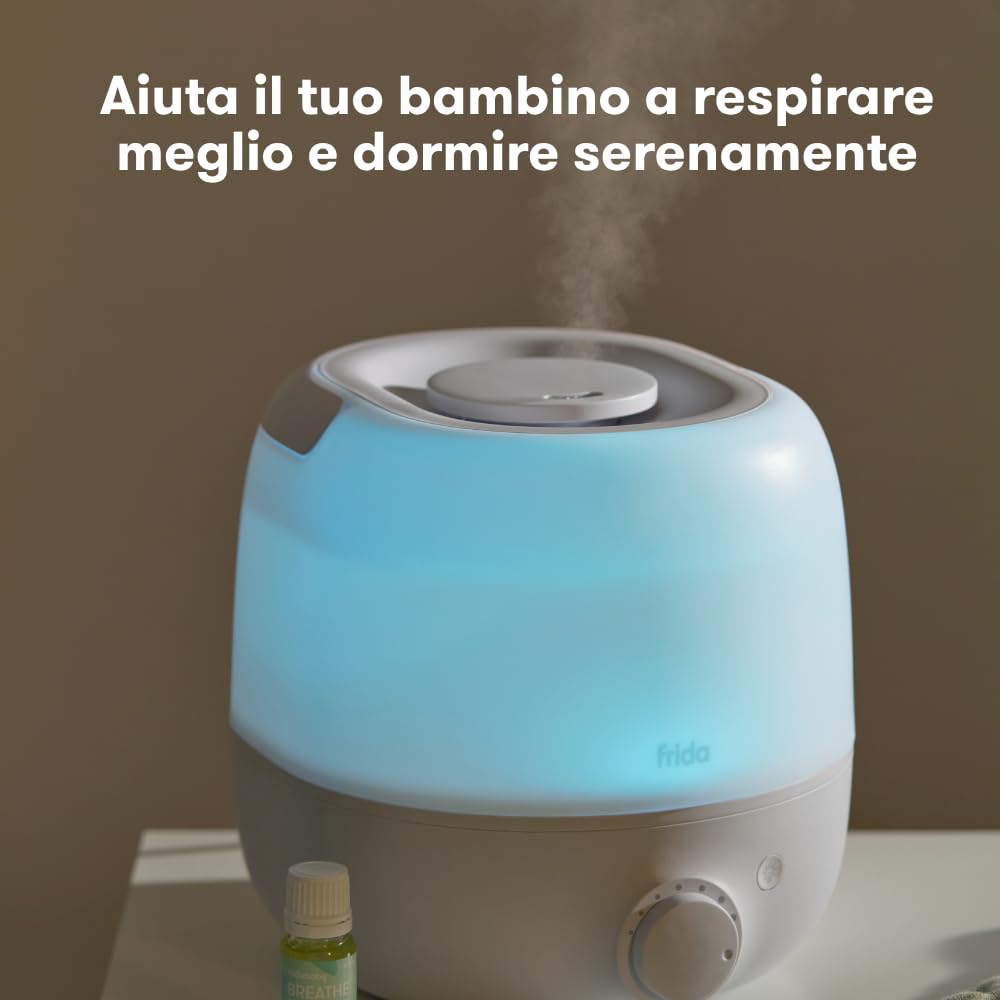 Frida Baby Umidificatore 3 in 1 Diffusore Oli Essenziali, Luce Notturna 2.0