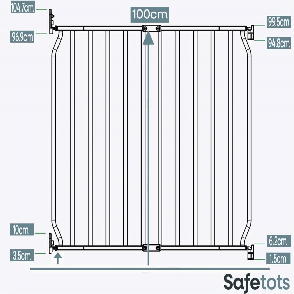 Bettacare Cancelletto per Animali Eco Extra Alto con Fissaggio a Vite, Nero, 70cm - 80cm, Cancelletto per Cani con Fissaggio a Vite, Cancelletto di Sicurezza per Cuccioli