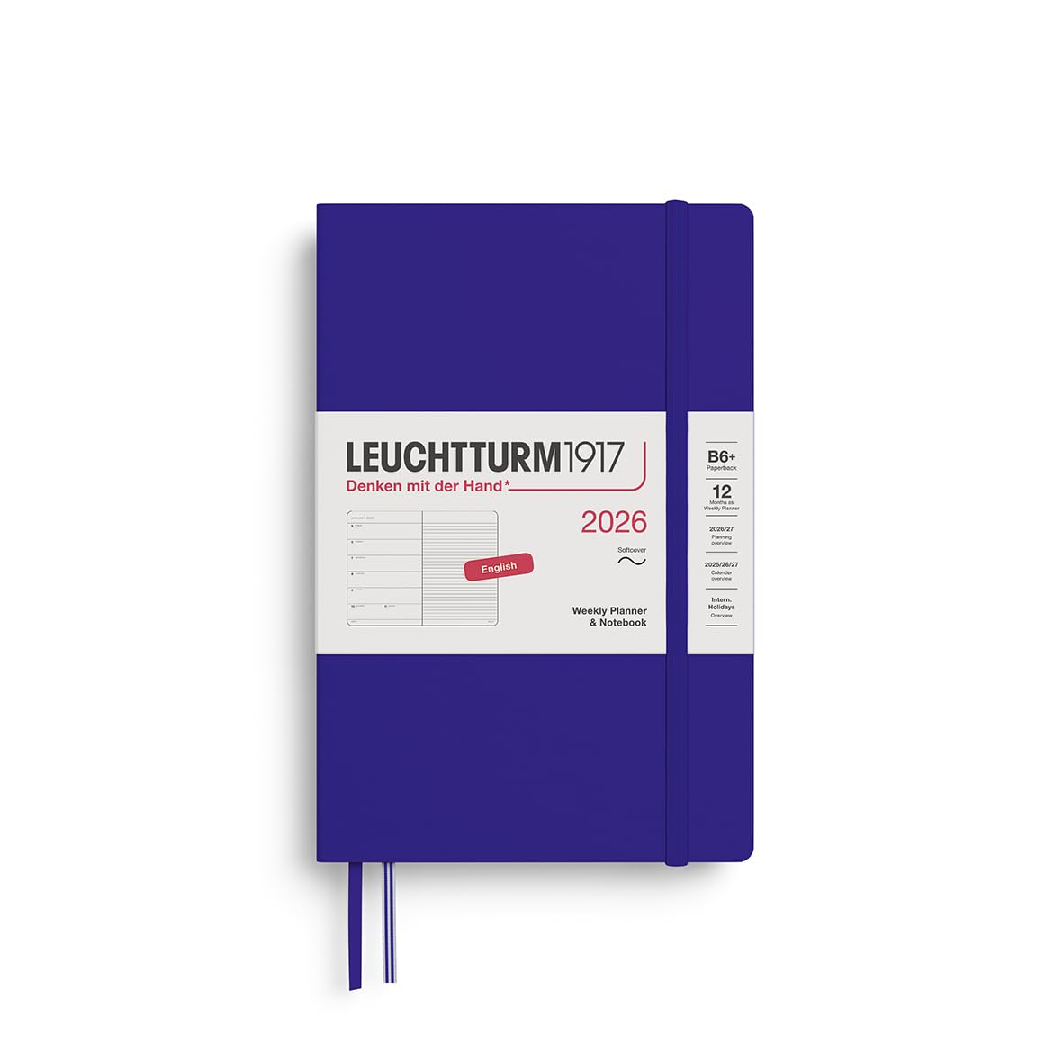LEUCHTTURM1917 372691 Weekly Planner & Notebook Paperback (B6+) 2026, Softcover, 12 Months, Ink, English