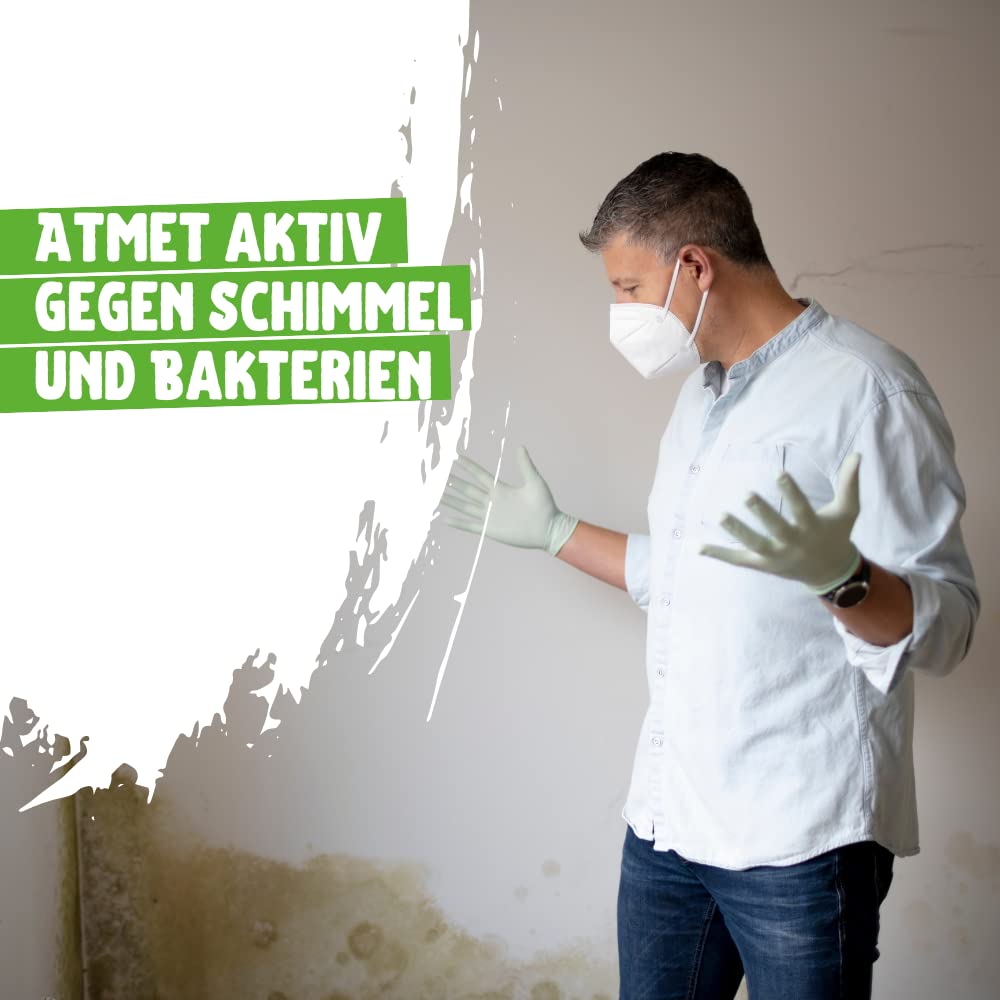 Anton Weiss® Qualitäts Wand/Deckenfarbe weiss | 5L | geruchsfrei & atmungsaktiv | 40m² | Mineralfarbe matt | höchste Deckkraft | beugt Schimmel vor | für alle Wohnräume und Allergiker | Vegan