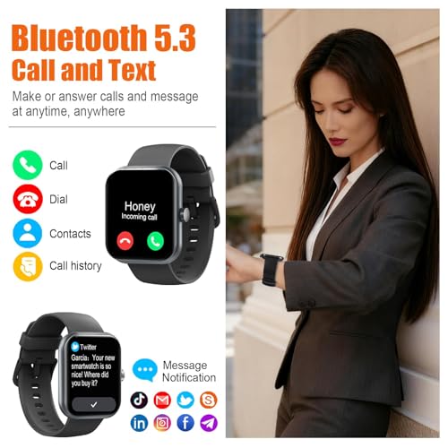 Image of Smart Watch for Men Women (Answer /Make Call), 1.83 inch HD Touchscreen Fitness Tracker, 110+ Sport Modes, Fitness Watch with Heart Rate /Sleep Monitor /Step, IP68 Waterproof Smartwatch for Android,Purple