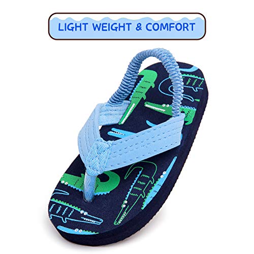 Image of Boys Girls Strap Flip Flops Sandals Cute Cartoon Unicorn Shark Toddler Flip Flop Kids Pool Beach Flat Slide Summer Water Shoes