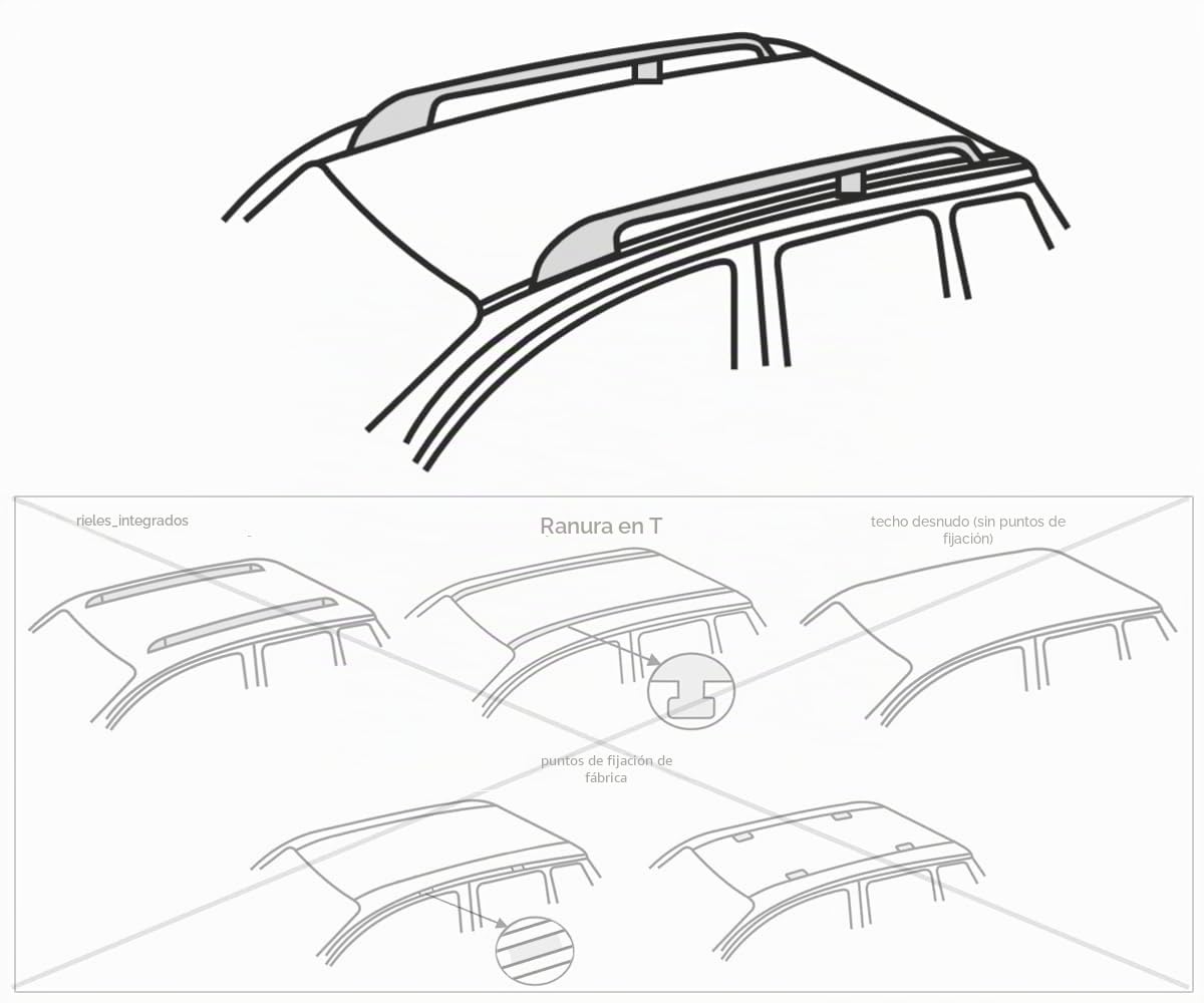 Mossa Barras de Techo ALU aptas para Peugeot Rifter 2019-. Plata DA | Furgoneta - railing