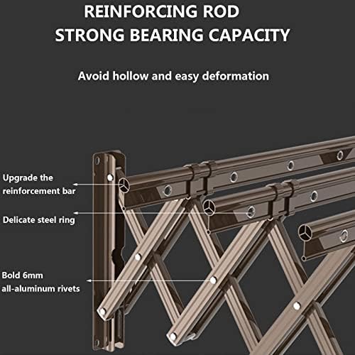 2M Wall-Mounted Retractable Clothes Drying Rack, Foldable 3-Pole Aluminum Alloy Laundry Rack, Space-Saving Airing Solution, Grey, Perfect for Home and Apartment Use