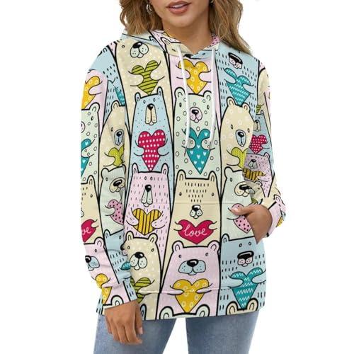 Sweatshirt ours mignon UMENG pull à capuche pour cocooning et sorties