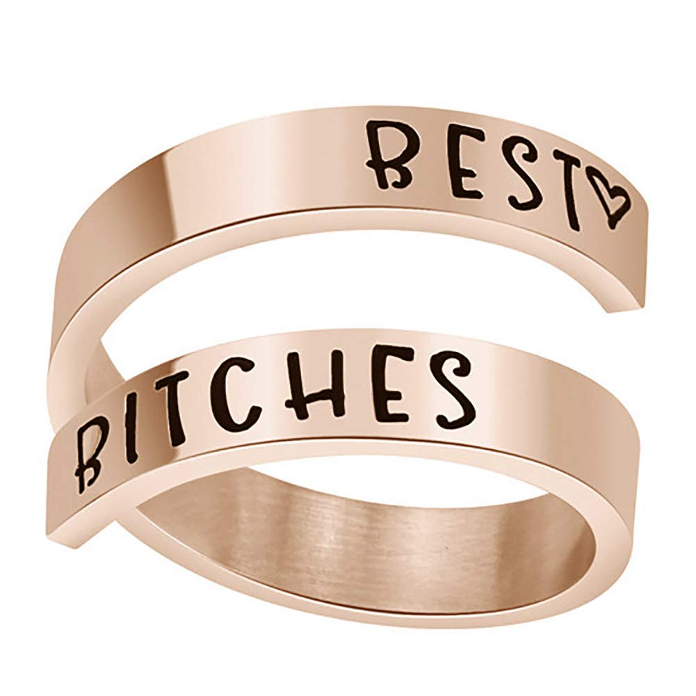 Adjustable Rings for Women/Men, Inspirational Ring Jewelry Engraved I am Enough,Stainless Steel Spiral Wrap Twist Ring ,Personality Encouragement Birthday Graduation Gifts for Girls Boys