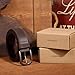 DENGFENGZHE Men's Full Grain Leather Belt for Everyday Casual Jeans, 1.5