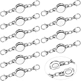 10 Pieces Silver Magnetic Necklace Clasp Round Magnetic Jewelry Clasps for Necklaces Magnetic Bracel