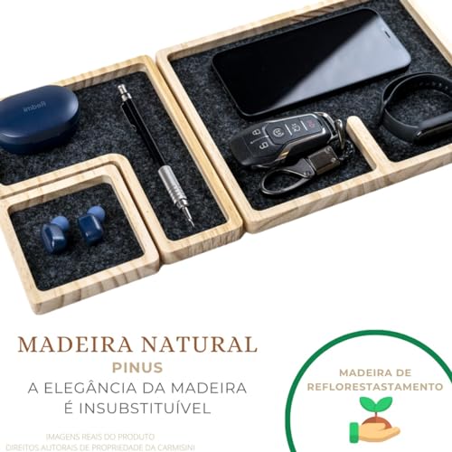 PORTA TRECO ORGANIZADOR DE MESA ESCRITÓRIO PORTA LÁPIS EM MADEIRA