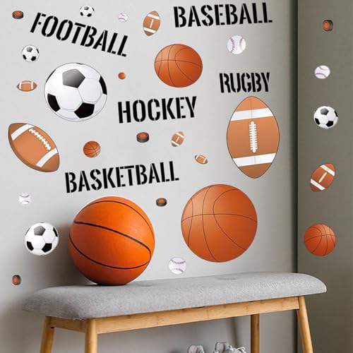 Vinilos deportivos para pared con diseño de balones miniatura 2