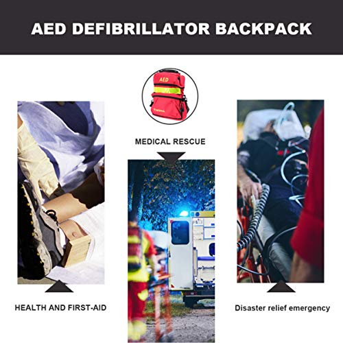 Milisten First Aid Bag Aed Medical Bag Empty1St Aid Bag Empty Rescue Defibrillator Bag First Responder Bag For Emergency Critical Healthcare Protection Red #TOP5