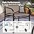 SUNSHINE VALLEY 7 Piece Patio Dining Set for 6, Rectangular Metal Table with Umbrella Hole, 6 Brown Dining Chairs, Outdoor Table and Chairs Set for Lawn Backyard and Deck