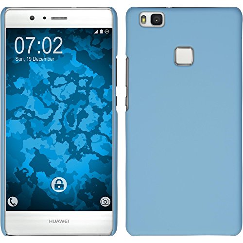 PhoneNatic Funda Rígida Compatible con Huawei P9 Lite - Goma Azul Claro - Cover Cubierta + Protector de Pantalla