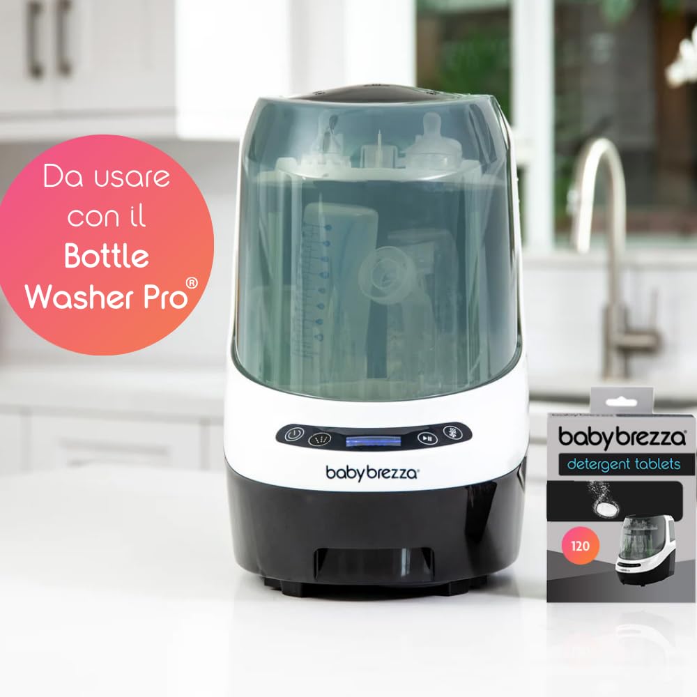 Baby Brezza Pastiglie detergenti per Bottle Washer Pro (120 pastiglie) - Per un'igiene sicura ed efficace dei biberon e accessori