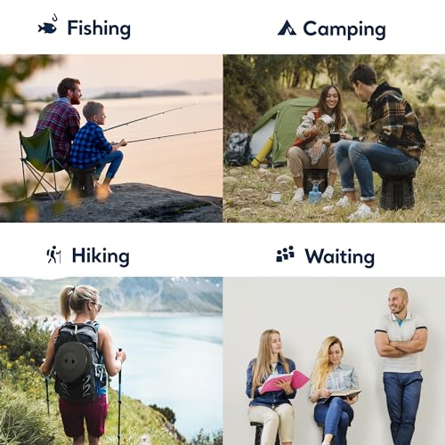 Image of Collapsible Stool Max 620lbs Weight, Pack of 1, Lightweight & Portable Telescopic Stool for Adults, Adjustable Height Retractable Folding Seat or Footrest for Camping Hiking Travel