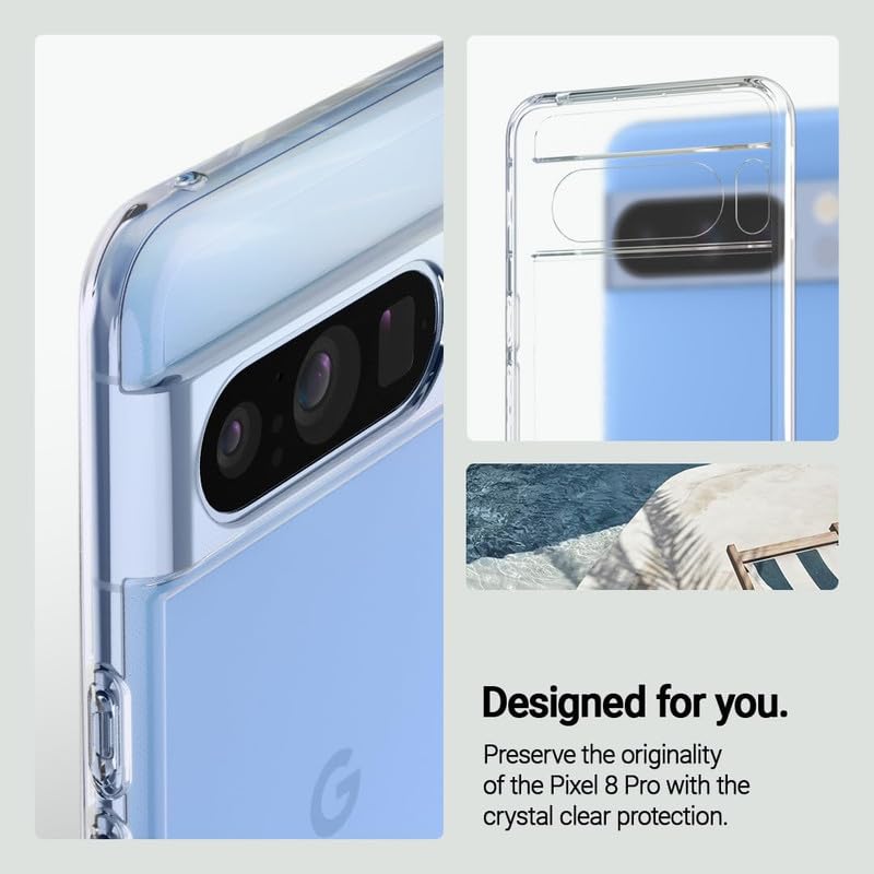 Image of Case Creation for Google Pixel 8 Pro Premium Imported Quality 0.3mm Crystal Clear Totu Silicone Transparent Flexible Soft Corner Protection with TPU Slim Back Case Color Cover for Google Pixel 8 Pro