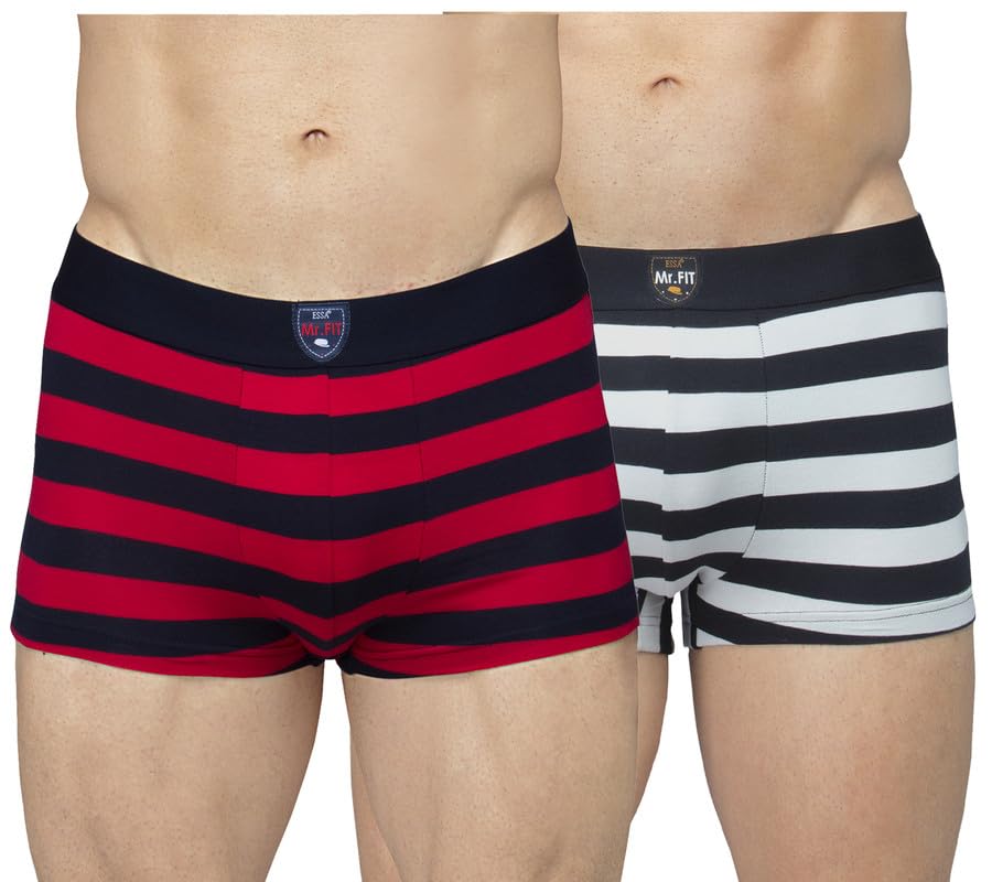 essa Mens's Cotton Trunk Striped Designs|Ideal for Everyday Wear|Comfortable and Breathable|Multi-Colour|Outer Elastic|Pack of 2-picture-37