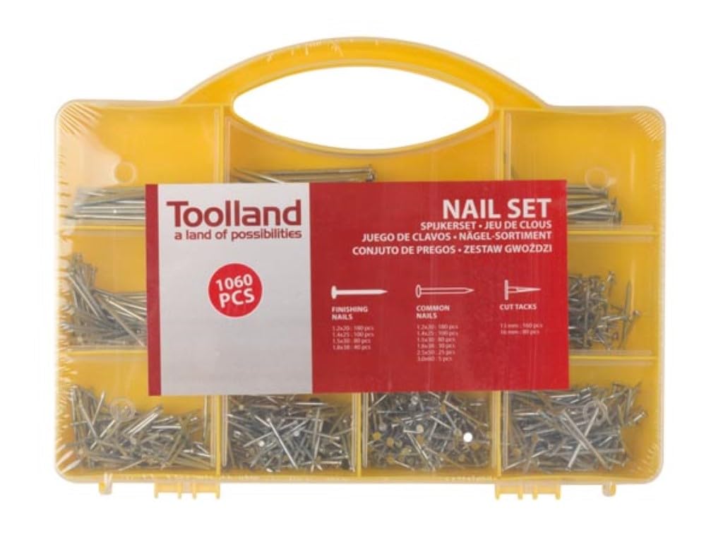 Toolland Assortiment de clous, 1060 pièces, différentes tailles