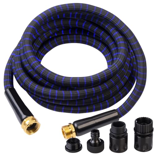 Semptec Urban Survival Technology Camping-Ausrüstung: Dehnbarer Druckwasserschlauch mit Klickverbinder, 5 bis 10 m (Wasserschlauch für Wohnmobile, Wasserschlauch für Wasseranschluss)