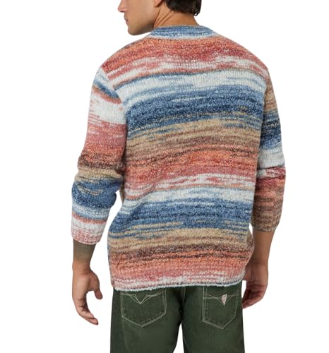 GUESS Men's Eged Space Dye Striped Sweater2