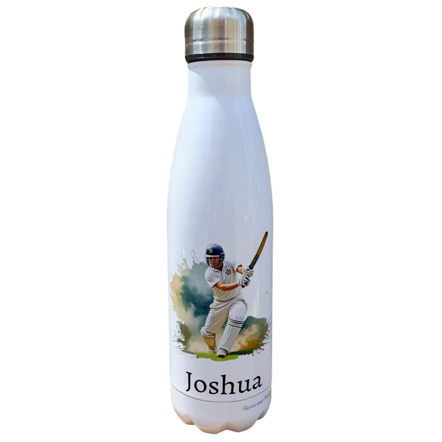 Personalised Cricket Water Bottle, Gift for Sports Lover, Thank you present for Cricket Player, Gym Bottle, Insulated Sports Bottle