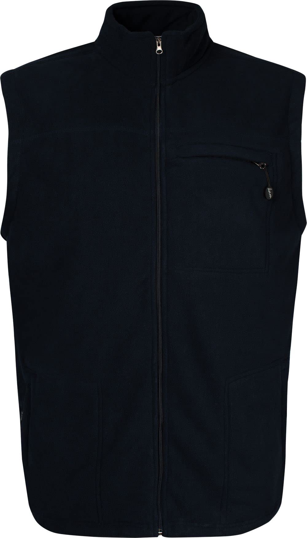 Kam Men's Blue Bonded Fleece Gilet Sherpa Lined Pockets Sleeveless Navy 8XL (99)