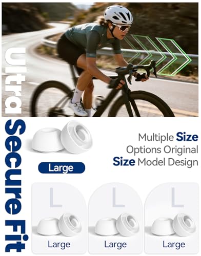 Joremx 4 Pairs Replacement Ear Tips for AirPods Pro 2 with Cleaning Kit & Storage Box, Anti-Slip Soft Silicone Earbuds for Air Pods Pro 1st/2nd with Noise Reduction Hole-L - Image 2