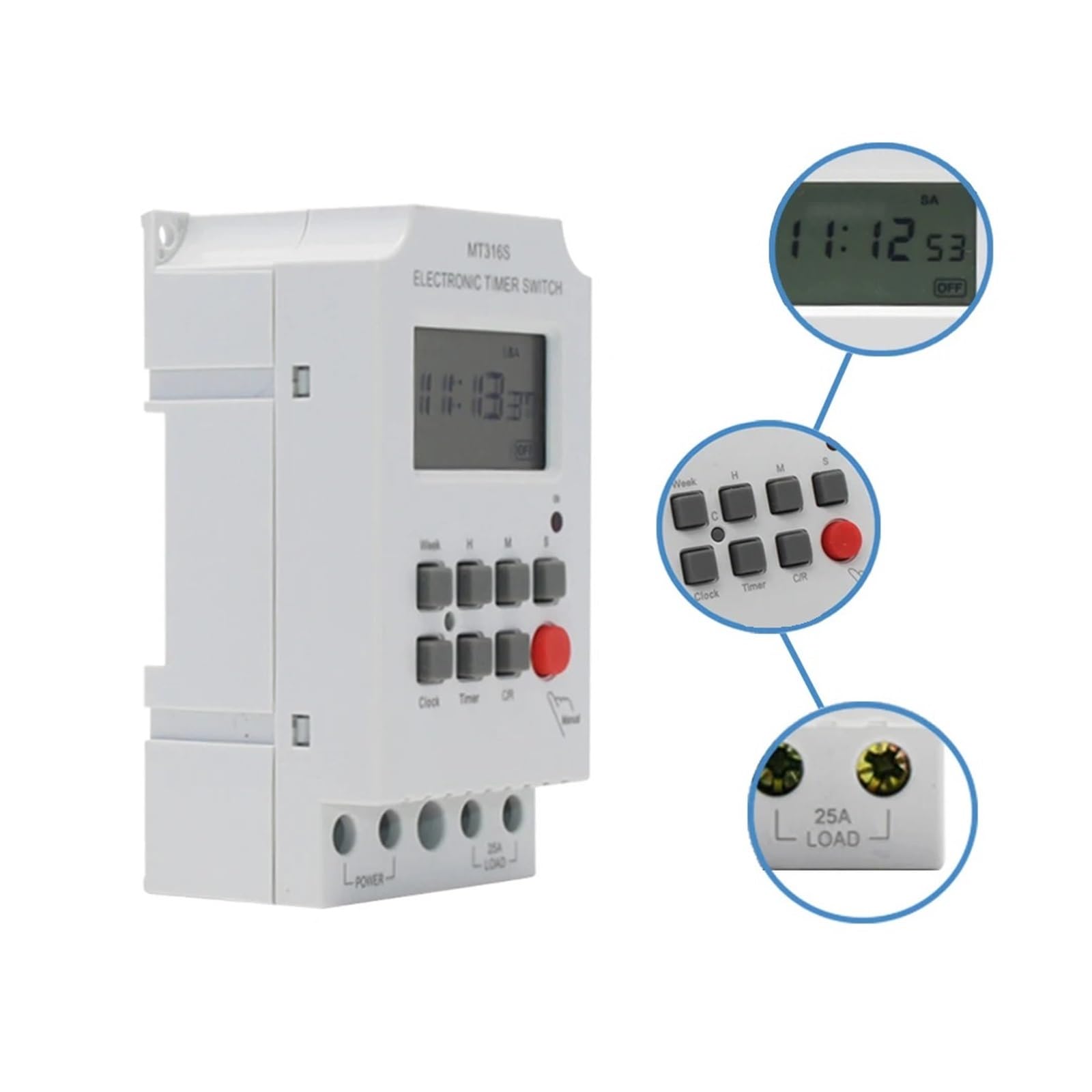 220 V AC 25 A DIN-Schiene programmierbare Zeitschaltuhr MT316S automatische multifunktionale elektronische digitale Zeitschaltuhr