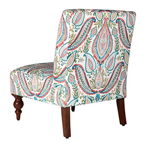 Homepop Susan Upholstered Armless Accent Chair And Ottoman Set, Medium, Multicolored Paisley #TOP7
