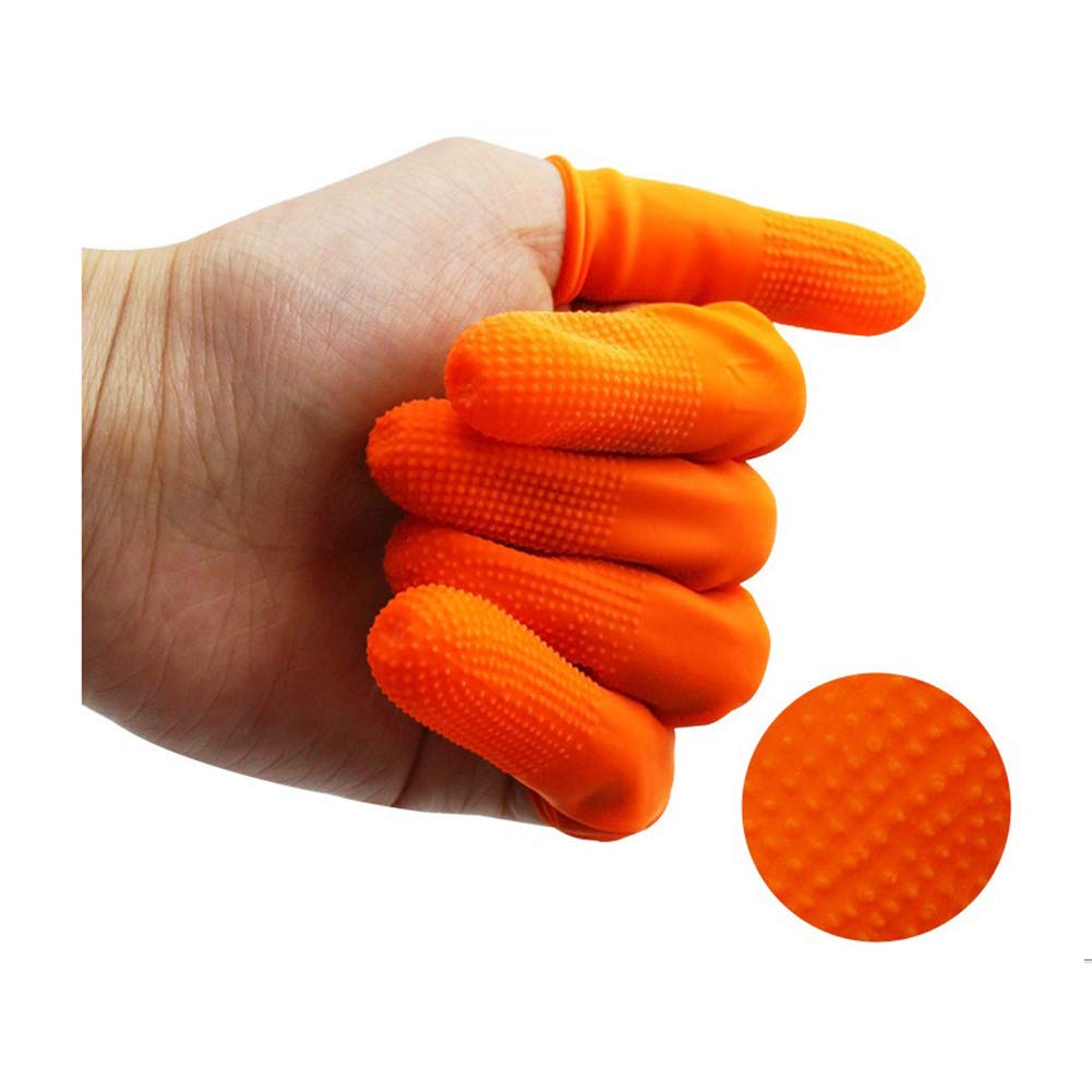 Latex Rubber Finger Cots 100PCS for Home, Office Size 6.4 * 2.1cm (a)