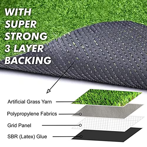 F2L 35Mm Waterproof Artificial Grass Mat For Balcony | Green Grass Carpet For Balcony | All-Weather Home And Office Edition (Size 1.5 X 4 Feet, Rectangular) (Image - 3)