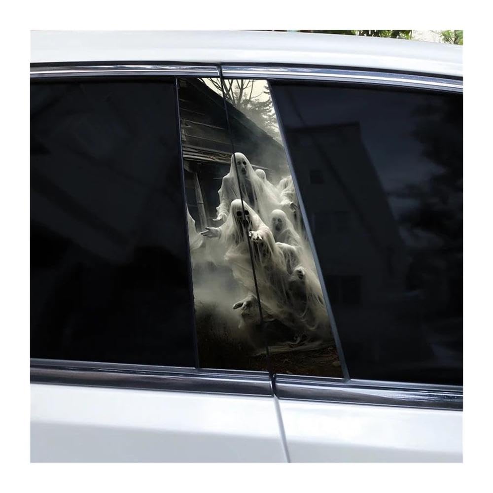 Body Parts 2pcs Car Pillar Stickers Halloween Funny Horror Ghost Stickers DIY Car Door Pillars Stickers(B)