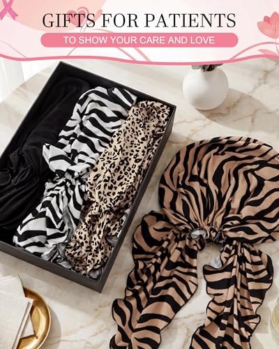 Image of Halfchet 4 Pcs Chemo Headwear for Women Pre Tied Cancer Caps Head Scarf Turbans for Women Patients Gifts
