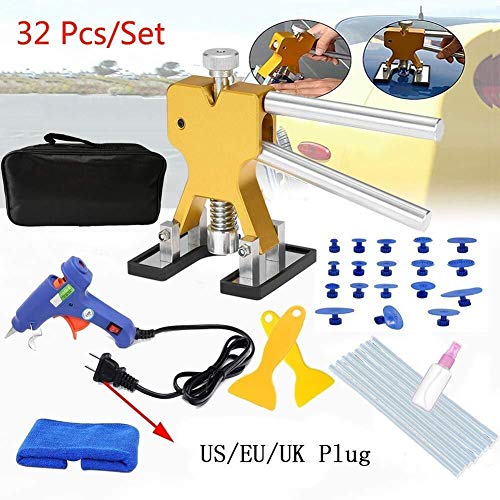 Preisvergleich Produktbild Einfache und schnelle Wartung 32 Teile / Satz Karosserie-Reparaturwerkzeuge, kein Lackdellenabzieher + Klebepistole + 18 Etiketten + 8 Klebestifte + Werkzeugtaschen for Klingel- und Hagelschäden Im Mö