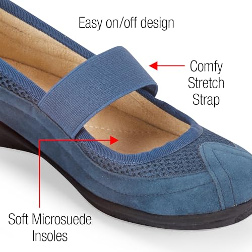 Collections Etc Slip-On Microsuede Mary Jane Shoes3