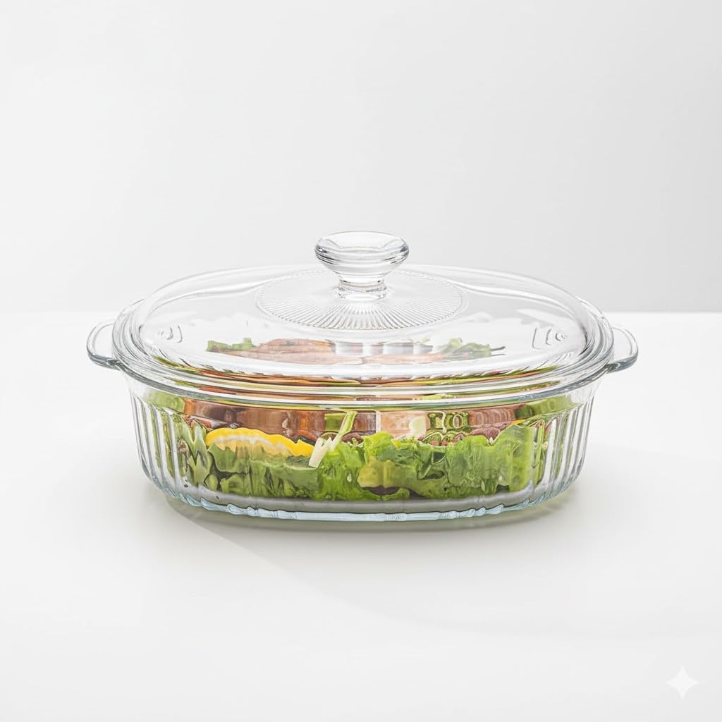 Rectangle Glass Casserole Dish with Lid | Oven, Microwave & Freezer Safe | Heat-Resistant Borosilicate Glass Baking Dish for Cooking, Serving & Storing | 1 Piece-image-33